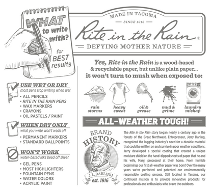 Rite in the Rain Weatherproof Mini Notebook (3 pack)